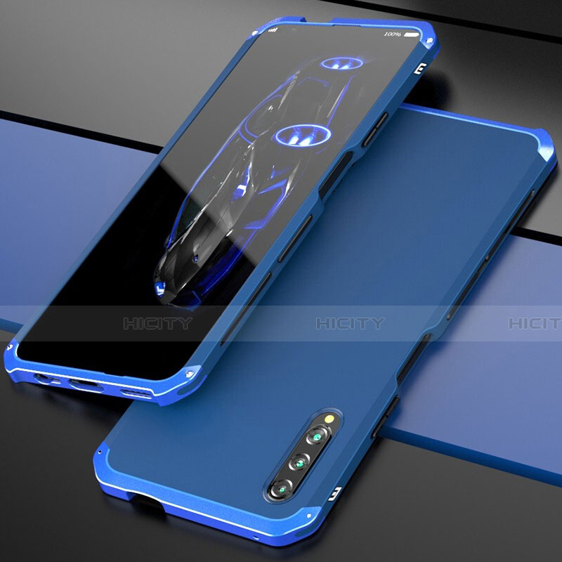 Coque Luxe Aluminum Metal Housse Etui pour Huawei Honor 9X Pro Bleu Plus