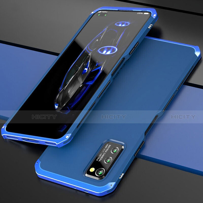 Coque Luxe Aluminum Metal Housse Etui pour Huawei Honor V30 Pro 5G Bleu Plus
