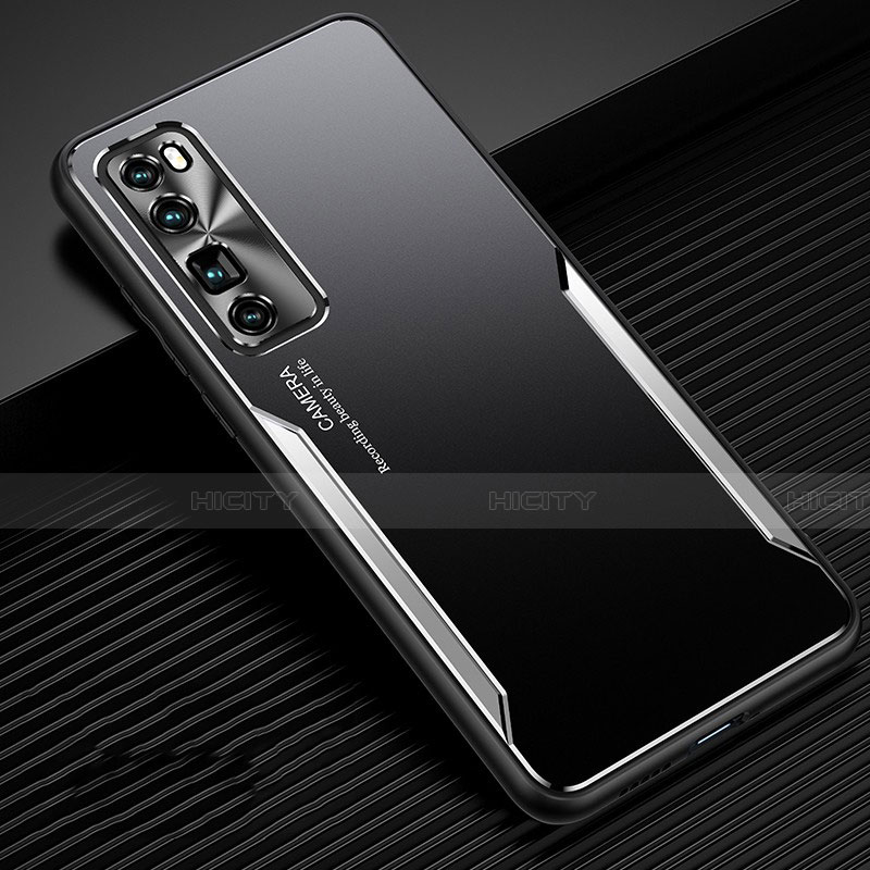 Coque Luxe Aluminum Metal Housse Etui pour Huawei Nova 7 Pro 5G Argent Plus