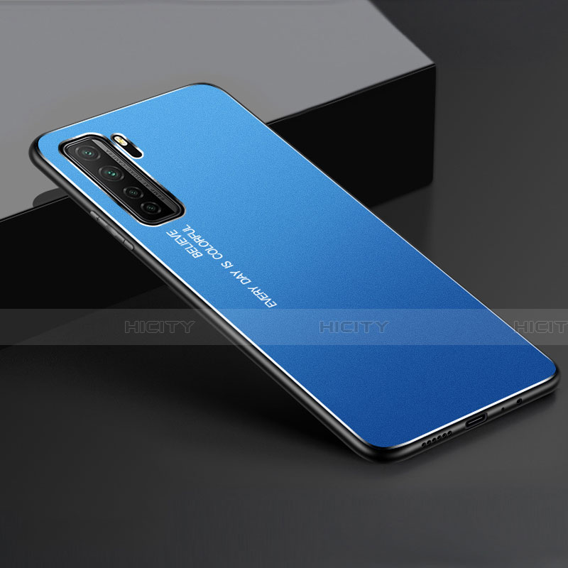 Coque Luxe Aluminum Metal Housse Etui pour Huawei Nova 7 SE 5G Bleu Plus
