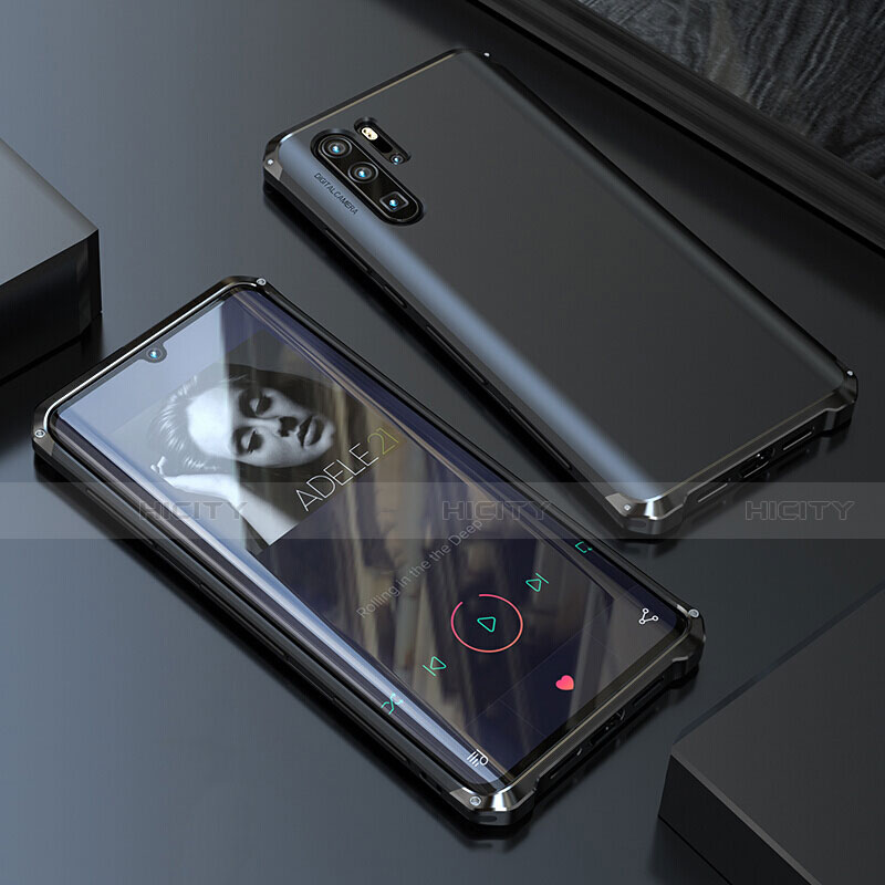 Coque Luxe Aluminum Metal Housse Etui pour Huawei P30 Pro New Edition Noir Plus
