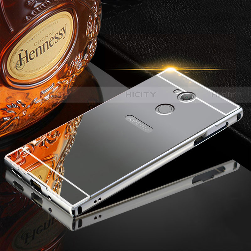 Coque Luxe Aluminum Metal Housse Etui pour Sony Xperia XA2 Gris Plus