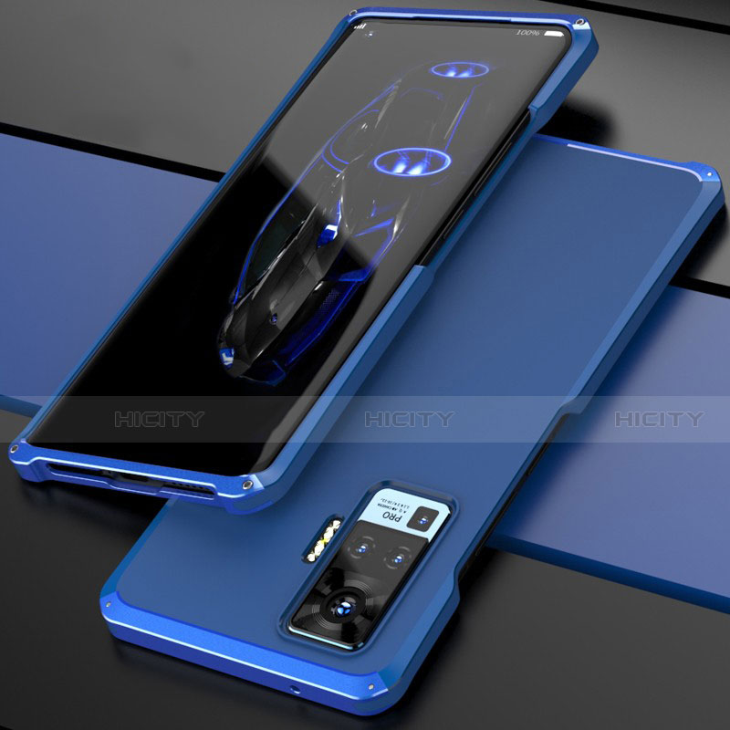 Coque Luxe Aluminum Metal Housse Etui pour Vivo X51 5G Bleu Plus