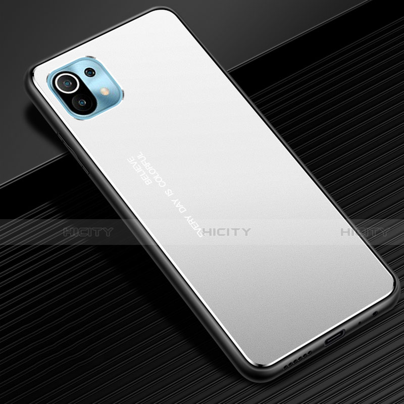 Coque Luxe Aluminum Metal Housse Etui pour Xiaomi Mi 11 5G Argent Plus