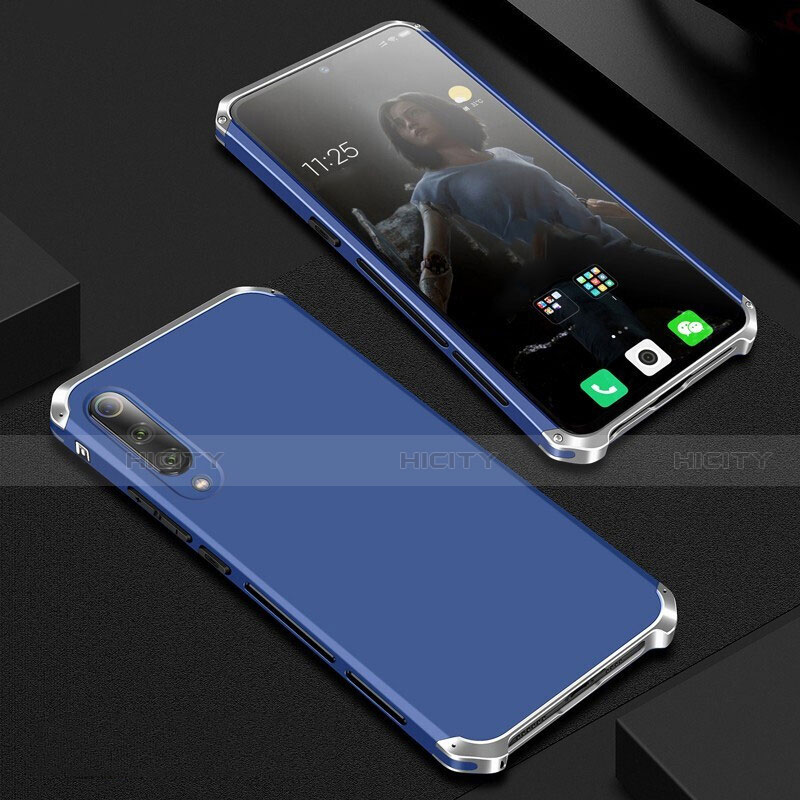 Coque Luxe Aluminum Metal Housse Etui pour Xiaomi Mi 9 Lite Bleu Plus