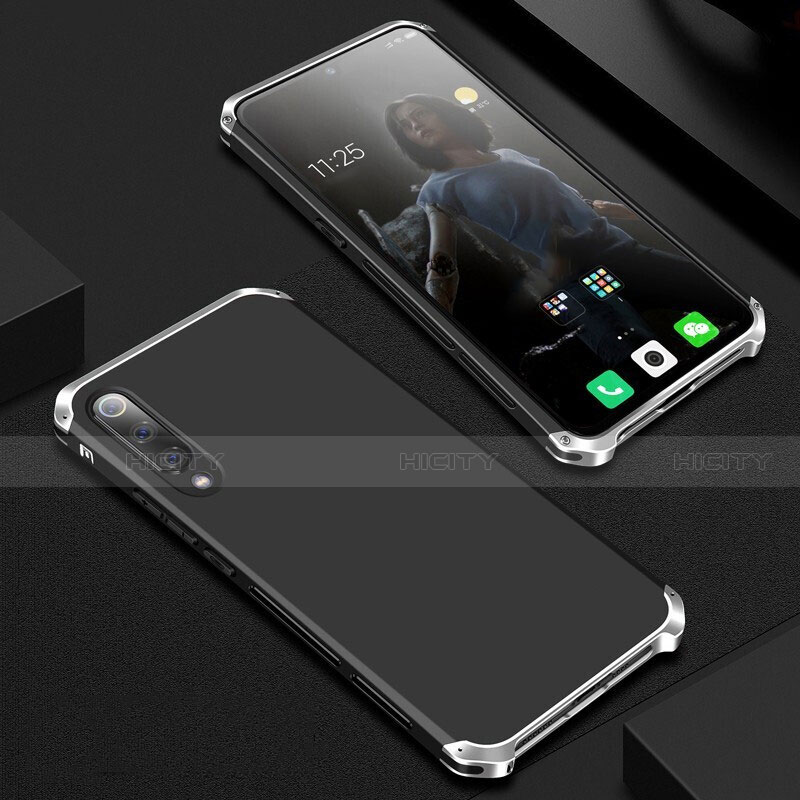 Coque Luxe Aluminum Metal Housse Etui pour Xiaomi Mi 9 Pro 5G Argent et Noir Plus