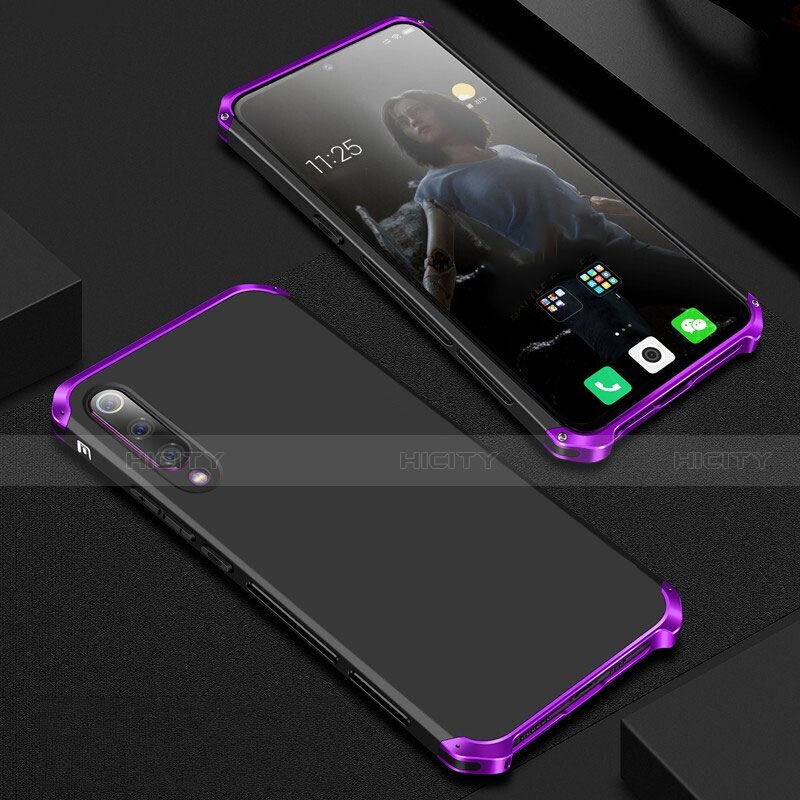 Coque Luxe Aluminum Metal Housse Etui pour Xiaomi Mi A3 Lite Violet Plus