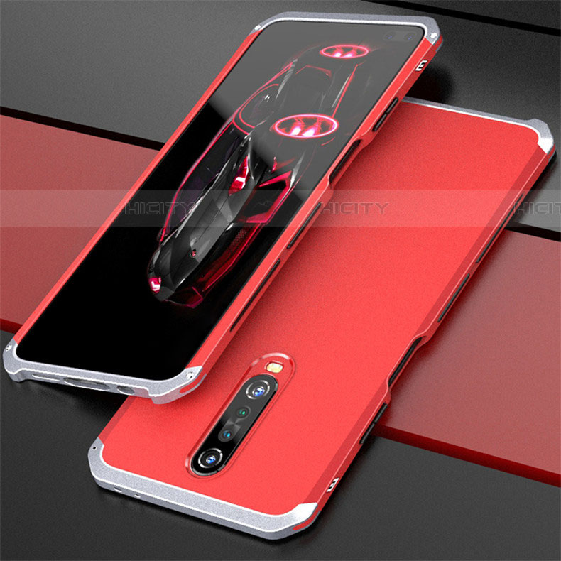 Coque Luxe Aluminum Metal Housse Etui pour Xiaomi Redmi K30 5G Argent et Rouge Plus