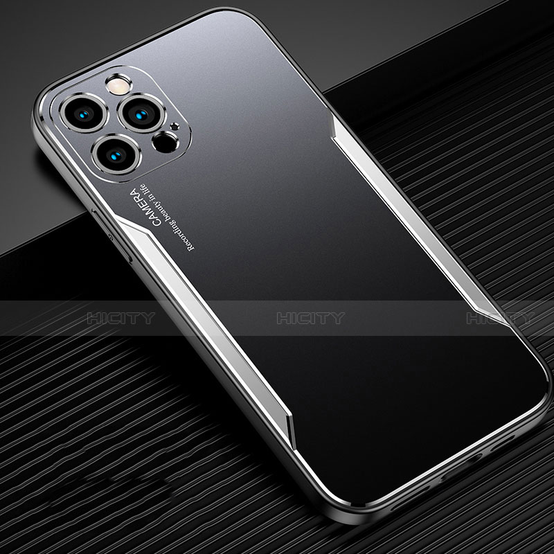 Coque Luxe Aluminum Metal Housse Etui T01 pour Apple iPhone 12 Pro Argent Plus