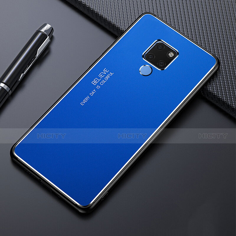Coque Luxe Aluminum Metal Housse Etui T01 pour Huawei Mate 20 Bleu Plus