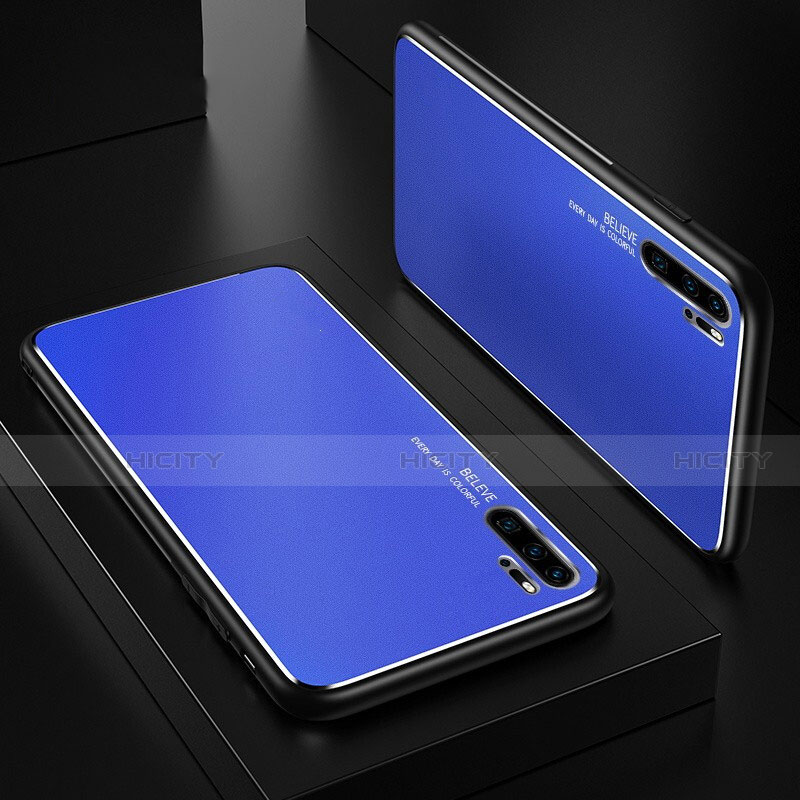 Coque Luxe Aluminum Metal Housse Etui T01 pour Huawei P30 Pro Bleu Plus