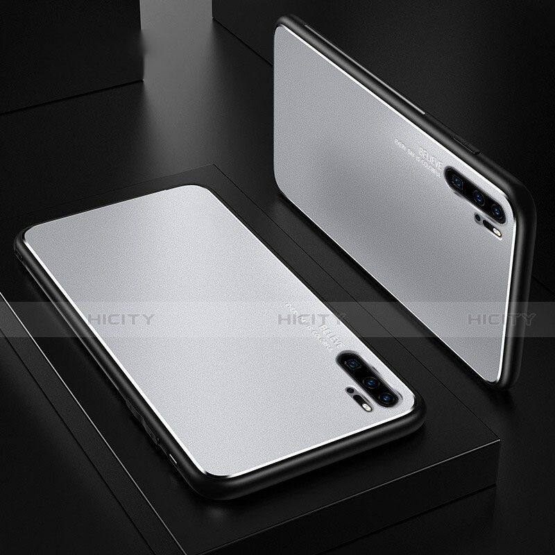 Coque Luxe Aluminum Metal Housse Etui T01 pour Huawei P30 Pro New Edition Argent Plus