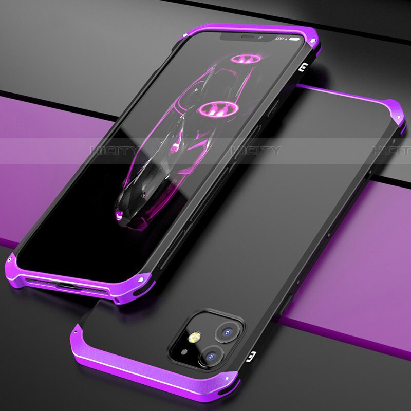 Coque Luxe Aluminum Metal Housse Etui T02 pour Apple iPhone 11 Violet Plus