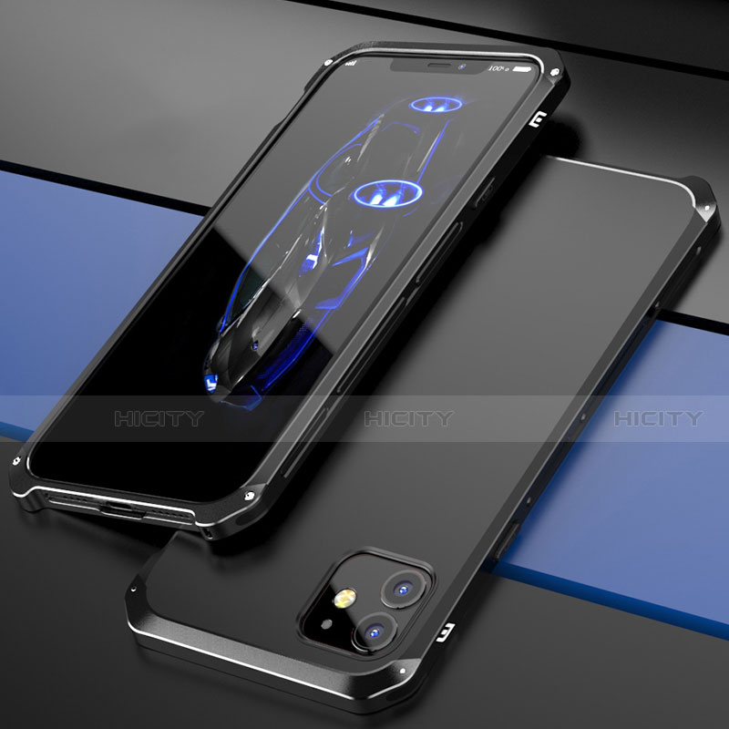 Coque Luxe Aluminum Metal Housse Etui T02 pour Apple iPhone 12 Mini Noir Plus