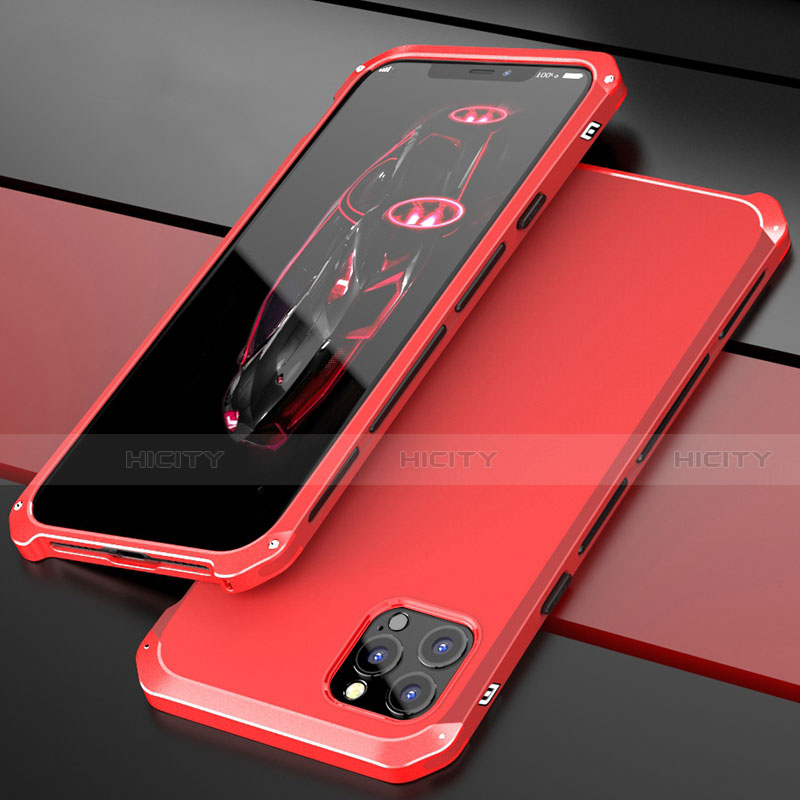 Coque Luxe Aluminum Metal Housse Etui T02 pour Apple iPhone 12 Pro Max Rouge Plus