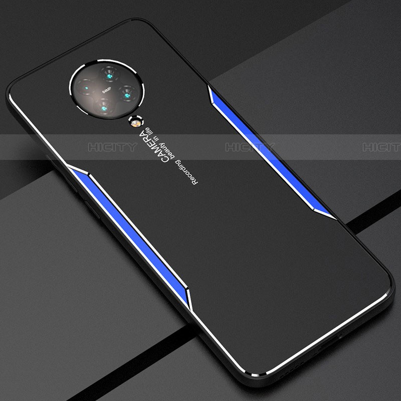 Coque Luxe Aluminum Metal Housse Etui T02 pour Xiaomi Redmi K30 Pro 5G Bleu Plus