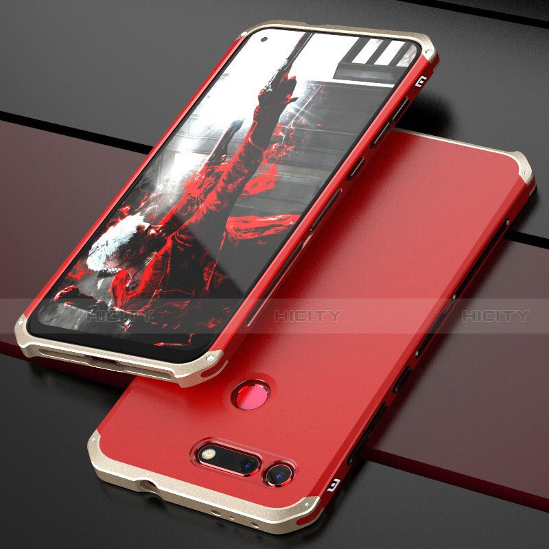 Coque Luxe Aluminum Metal Housse Etui T03 pour Huawei Honor View 20 Or et Rouge Plus