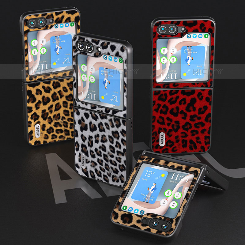 Coque Luxe Cuir et Plastique Housse Etui Mat AD5 pour Samsung Galaxy Z Flip5 5G Plus