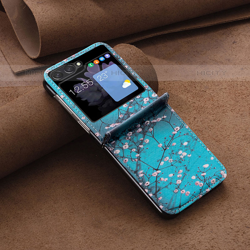 Coque Luxe Cuir et Plastique Housse Etui Mat BF2 pour Samsung Galaxy Z Flip5 5G Plus