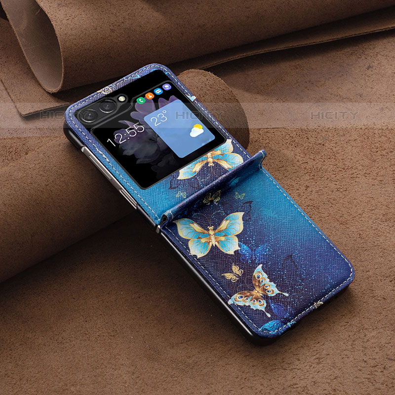 Coque Luxe Cuir et Plastique Housse Etui Mat BF2 pour Samsung Galaxy Z Flip5 5G Plus