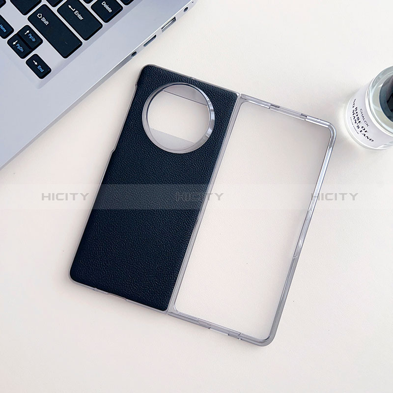 Coque Luxe Cuir et Plastique Housse Etui Mat BH8 pour Huawei Mate X5 Noir Plus