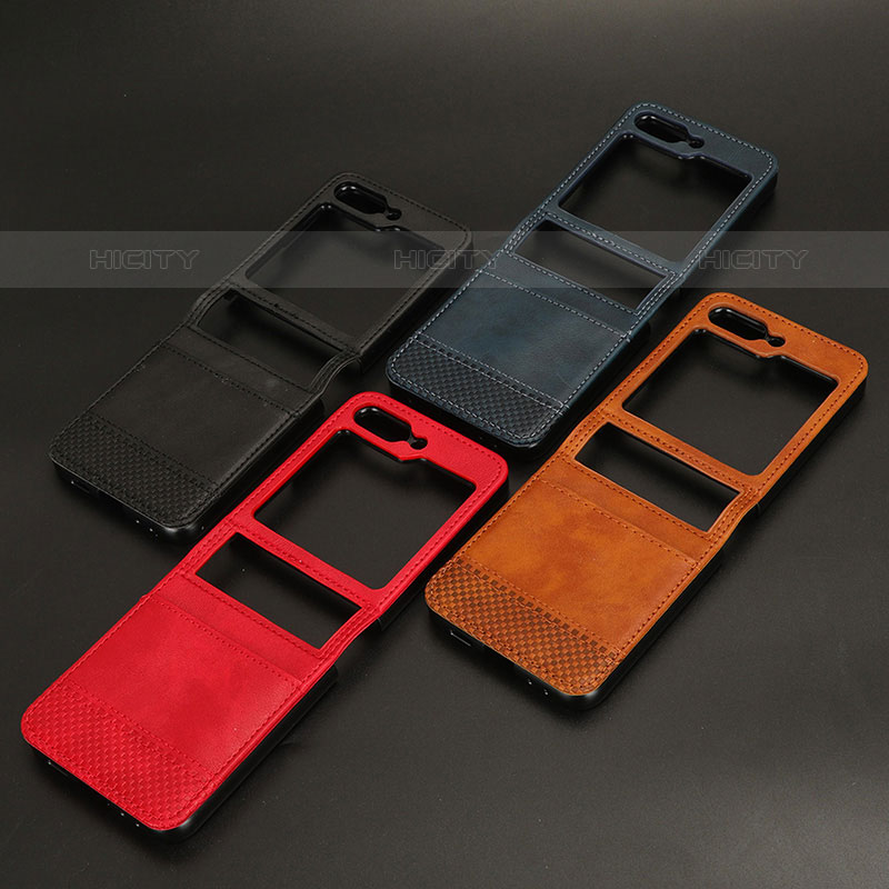 Coque Luxe Cuir et Plastique Housse Etui Mat BY2 pour Samsung Galaxy Z Flip5 5G Plus