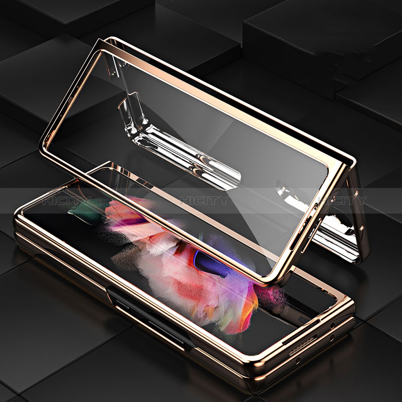 Coque Luxe Cuir et Plastique Housse Etui Mat C02 pour Samsung Galaxy Z Fold3 5G Plus