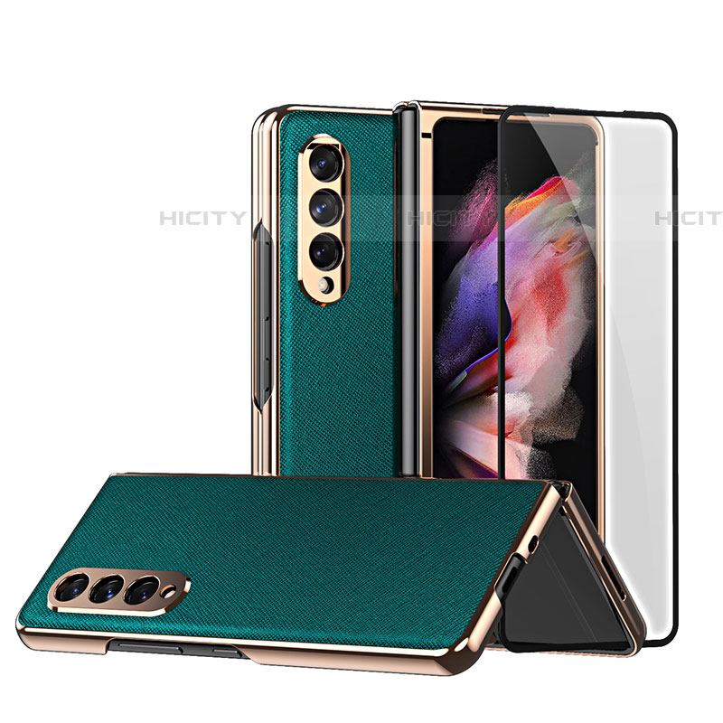 Coque Luxe Cuir et Plastique Housse Etui Mat C02 pour Samsung Galaxy Z Fold4 5G Plus