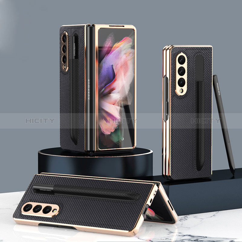 Coque Luxe Cuir et Plastique Housse Etui Mat C04 pour Samsung Galaxy Z Fold3 5G Plus