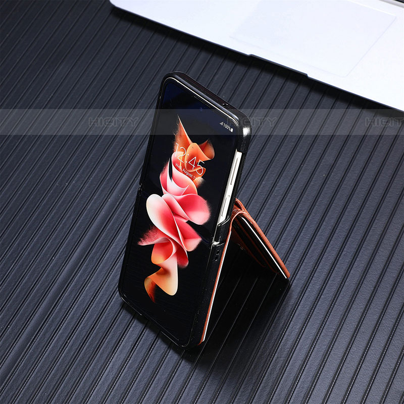 Coque Luxe Cuir et Plastique Housse Etui Mat H05 pour Samsung Galaxy Z Flip4 5G Plus