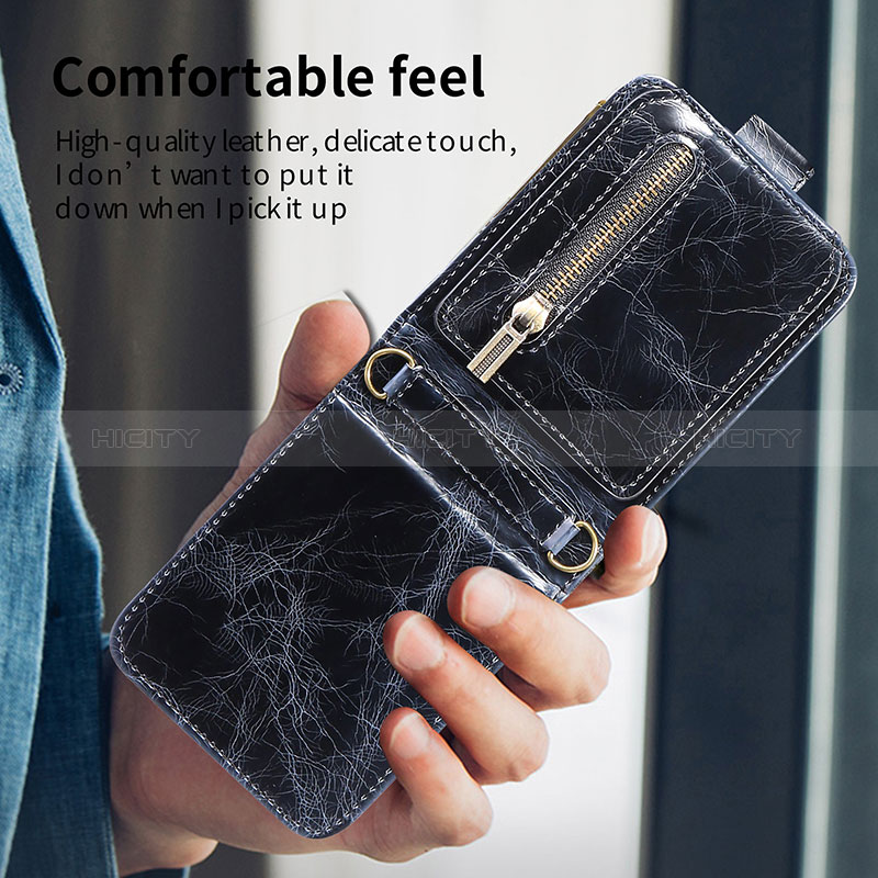 Coque Luxe Cuir et Plastique Housse Etui Mat JD2 pour Samsung Galaxy Z Flip3 5G Plus
