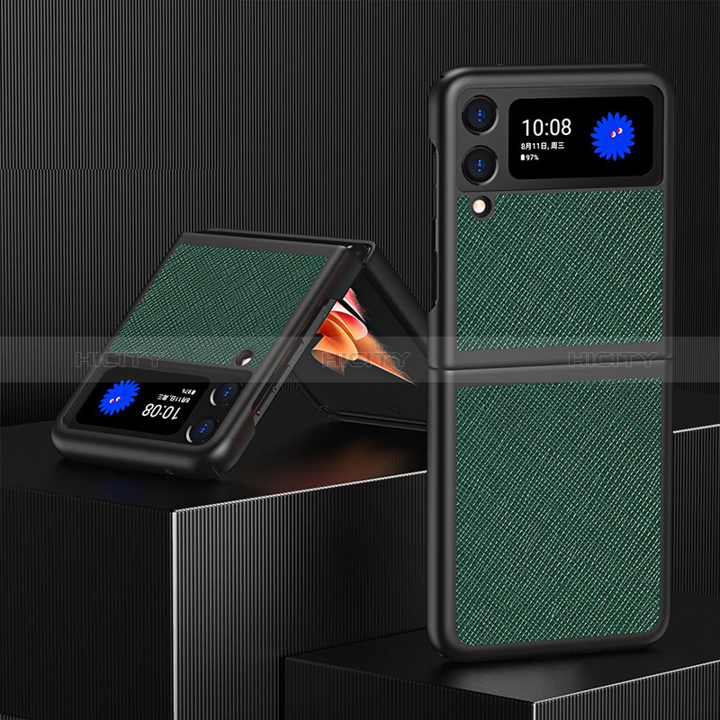 Coque Luxe Cuir et Plastique Housse Etui Mat L03 pour Samsung Galaxy Z Flip3 5G Plus