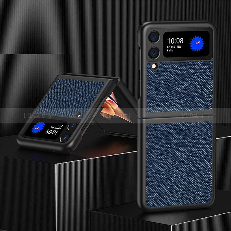 Coque Luxe Cuir et Plastique Housse Etui Mat L03 pour Samsung Galaxy Z Flip3 5G Plus
