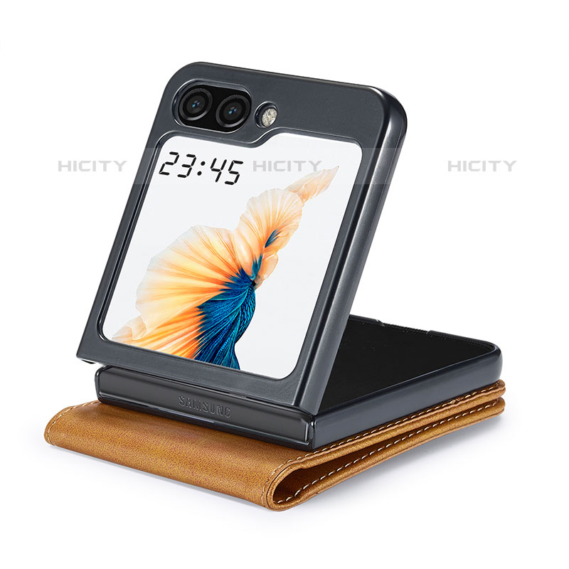 Coque Luxe Cuir et Plastique Housse Etui Mat LC6 pour Samsung Galaxy Z Flip5 5G Plus