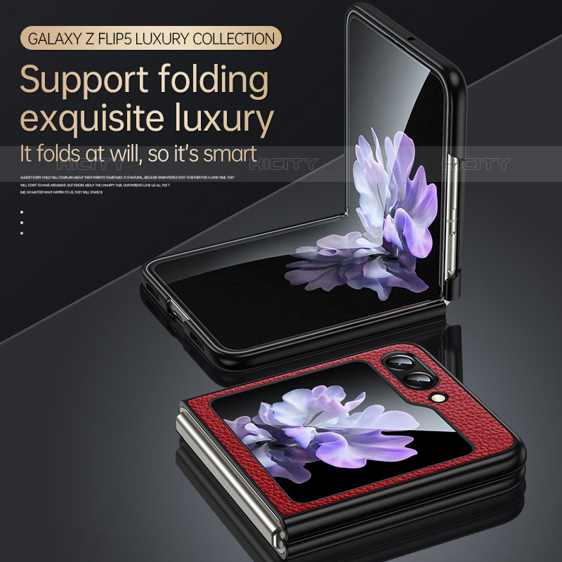 Coque Luxe Cuir et Plastique Housse Etui Mat LD3 pour Samsung Galaxy Z Flip5 5G Plus