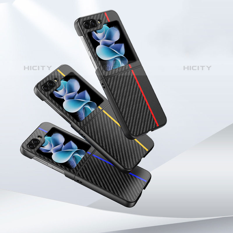 Coque Luxe Cuir et Plastique Housse Etui Mat MK1 pour Samsung Galaxy Z Flip5 5G Plus