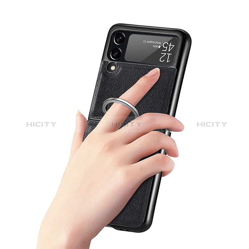 Coque Luxe Cuir et Plastique Housse Etui Mat pour Samsung Galaxy Z Flip3 5G Plus