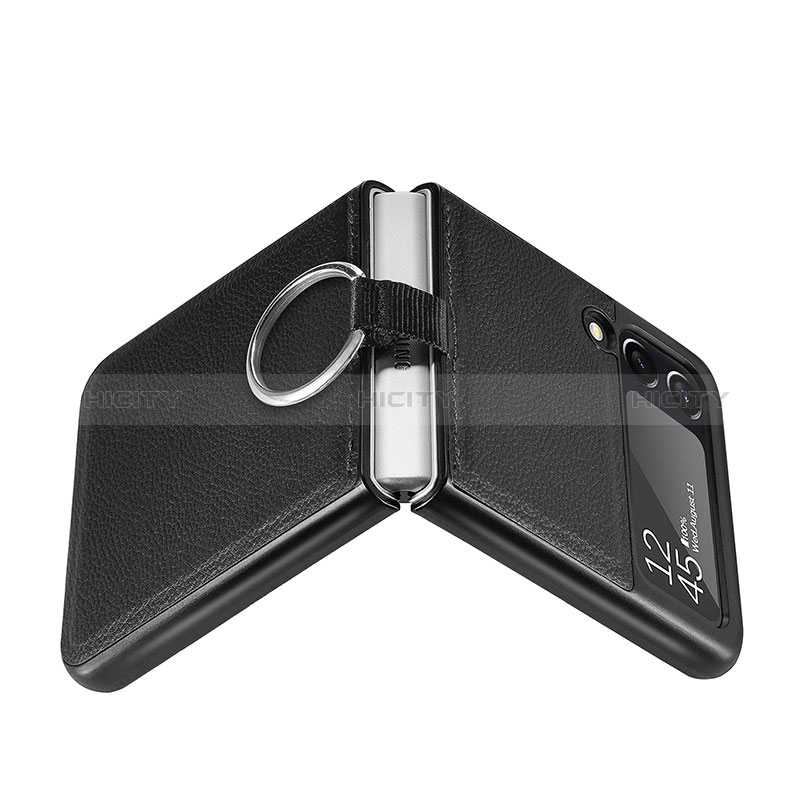Coque Luxe Cuir et Plastique Housse Etui Mat pour Samsung Galaxy Z Flip3 5G Plus