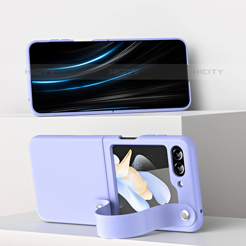 Coque Luxe Cuir et Plastique Housse Etui Mat QH1 pour Samsung Galaxy Z Flip5 5G Plus