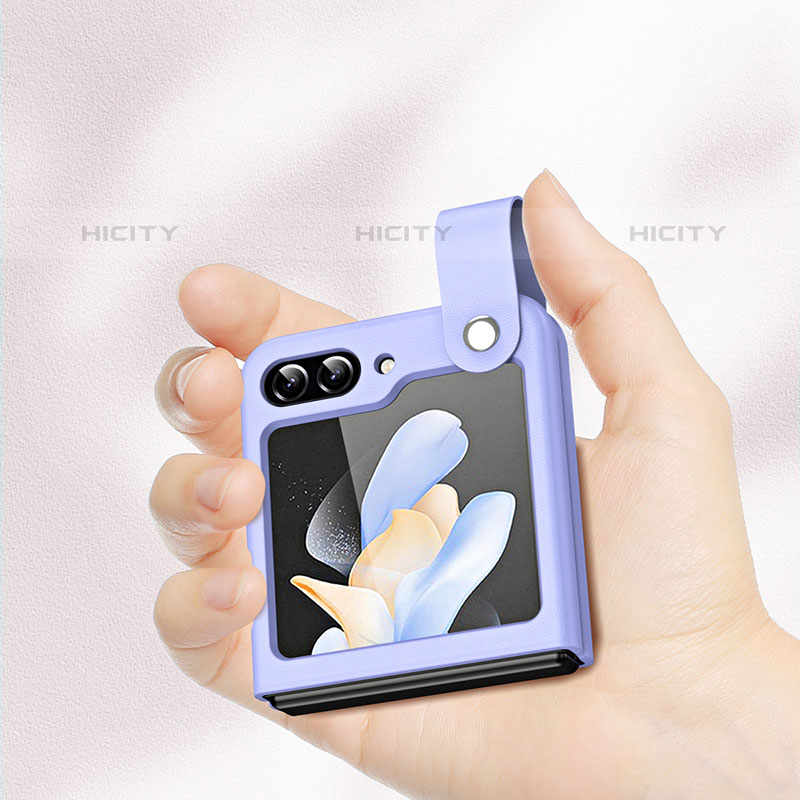 Coque Luxe Cuir et Plastique Housse Etui Mat QH1 pour Samsung Galaxy Z Flip5 5G Plus