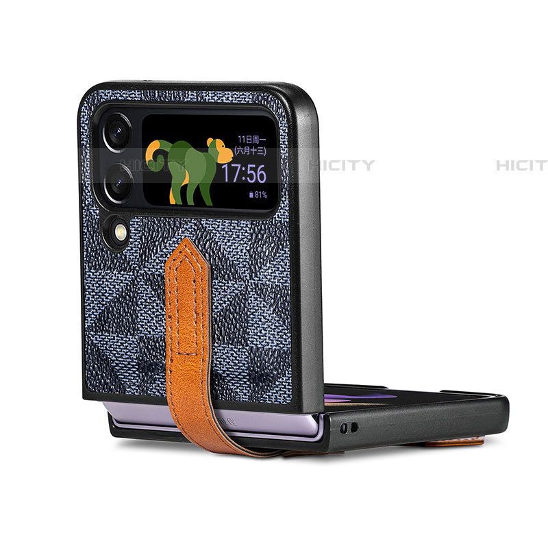 Coque Luxe Cuir et Plastique Housse Etui Mat R01 pour Samsung Galaxy Z Flip4 5G Plus