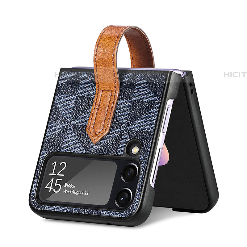 Coque Luxe Cuir et Plastique Housse Etui Mat R01 pour Samsung Galaxy Z Flip4 5G Plus