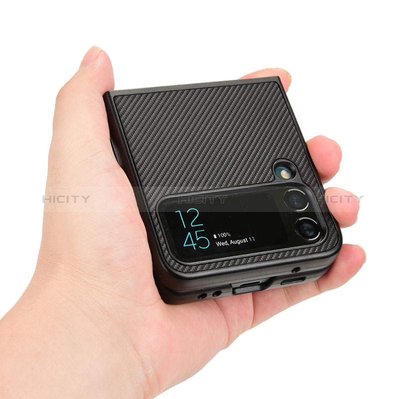 Coque Luxe Cuir et Plastique Housse Etui Mat R02 pour Samsung Galaxy Z Flip3 5G Plus