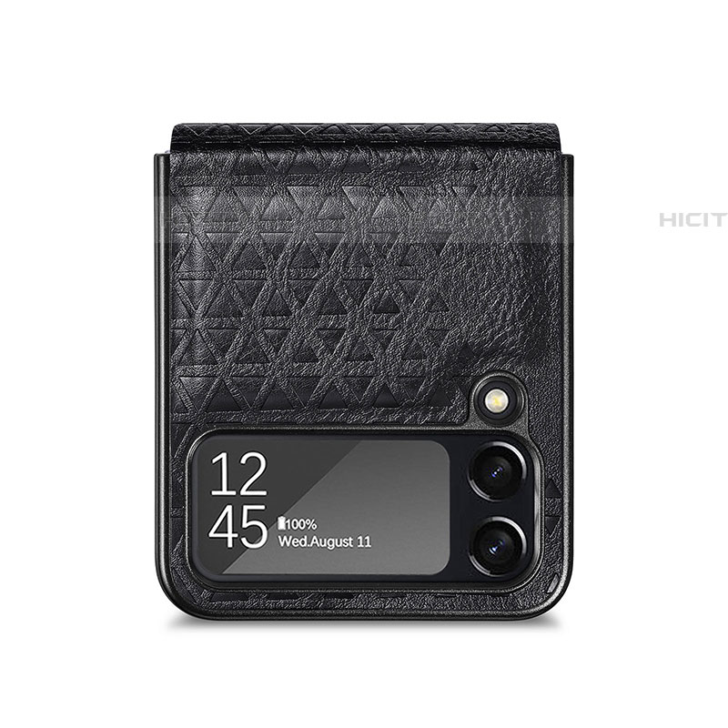 Coque Luxe Cuir et Plastique Housse Etui Mat R02 pour Samsung Galaxy Z Flip4 5G Plus