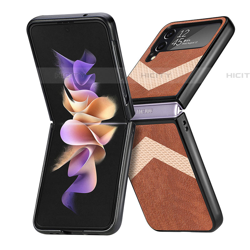 Coque Luxe Cuir et Plastique Housse Etui Mat R03 pour Samsung Galaxy Z Flip4 5G Plus