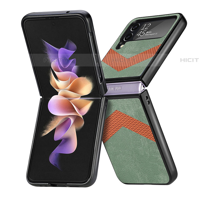 Coque Luxe Cuir et Plastique Housse Etui Mat R03 pour Samsung Galaxy Z Flip4 5G Plus