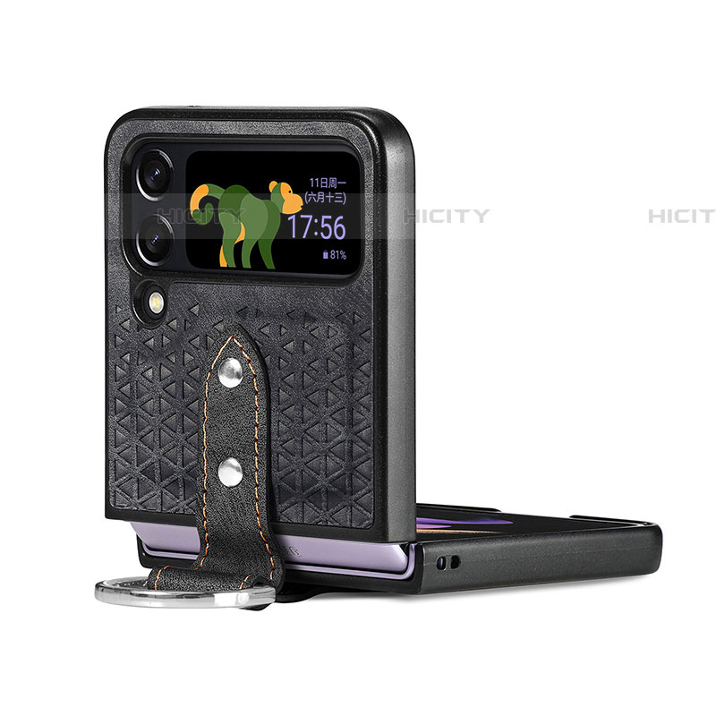Coque Luxe Cuir et Plastique Housse Etui Mat R07 pour Samsung Galaxy Z Flip4 5G Plus