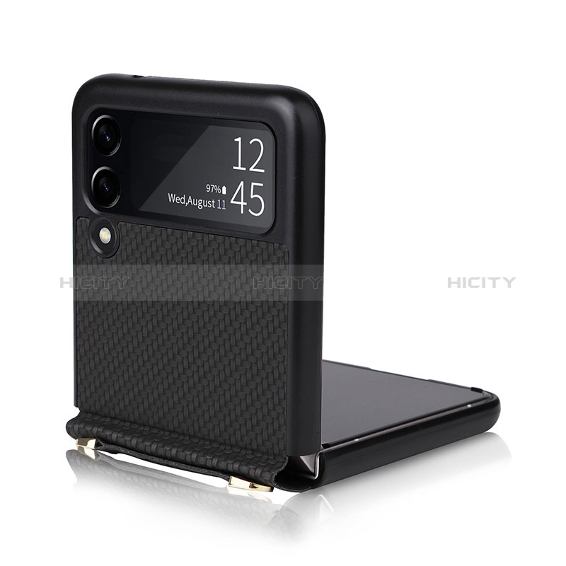 Coque Luxe Cuir et Plastique Housse Etui Mat R08 pour Samsung Galaxy Z Flip3 5G Plus