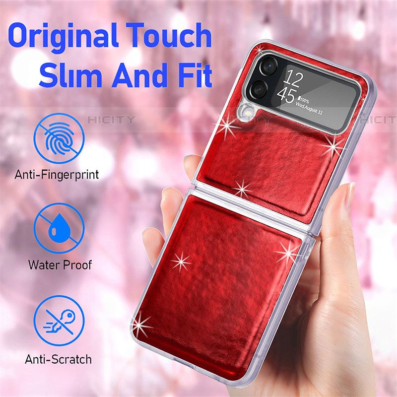 Coque Luxe Cuir et Plastique Housse Etui Mat R08 pour Samsung Galaxy Z Flip4 5G Plus