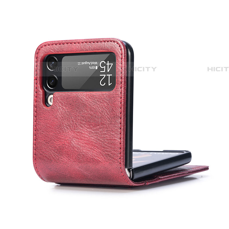 Coque Luxe Cuir et Plastique Housse Etui Mat R09 pour Samsung Galaxy Z Flip4 5G Plus